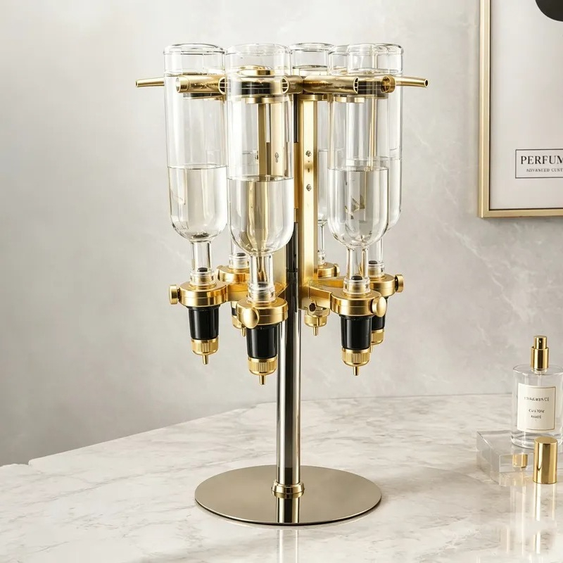 Perfume Fragrance Bar - Nuovo Espositore Dorato per 6 Bottiglie